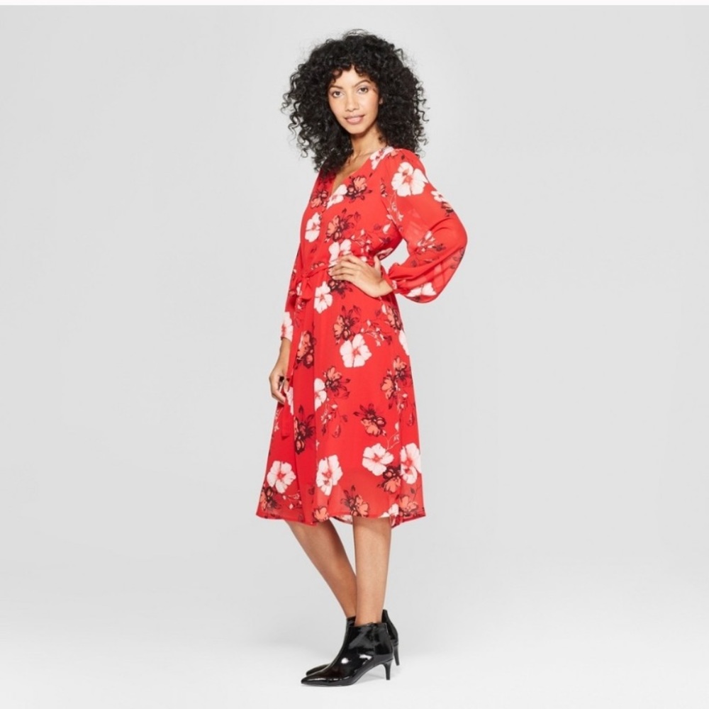 A new day red floral dress